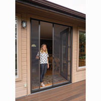 Porte moustiquaire rétractable à cadre en aluminium, porte moustiquaire coulissante