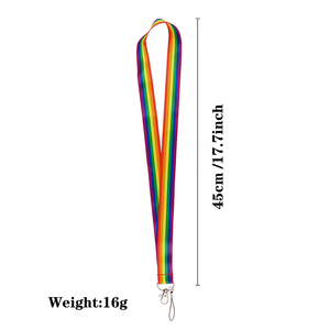 Stokta LGBT gökkuşağı boyun Polyester kayış süblimasyon baskılı renkli anahtarlık kordon - Product Image 3