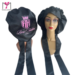Sac en satin de soie avec logo personnalisé, disponible en plusieurs couleurs, bonnet rond en satin - Product Image 2