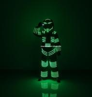 LED Roboter Kostüm LED Kleidung Stelzen Walker Kostüm LED Anzug Kostüm Helm Laser CO2 Jet Maschine