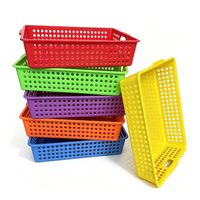 6 paniers de rangement en plastique ventilés empilables, bacs organisateurs polyvalents pour cuisine, bureau, jouets, collations et articles divers
