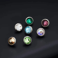 Piercing de nez tendance ASTM F136, pierres en zircon 5A, forme de cœur, sertissage à griffes, boucles d'oreilles unisexes, filetage interne, labret, clous pour les lèvres, oreilles