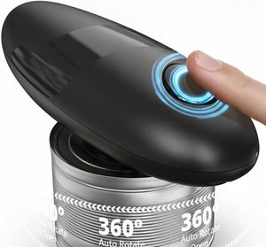 Black Electric Can Opener Magnetic Lid Holder Smooth Edge <b>Battery</b> Powered Tin Opener for Household Kitchen Use - Product Image 1