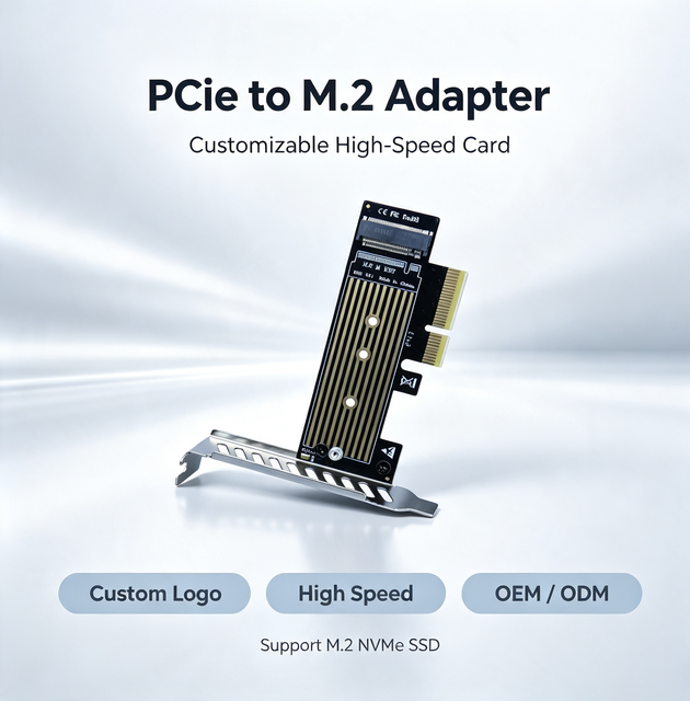 RiHAO M.2 NVMe SSD Expansion Card PCIe X4 32Gbps Aluminum Heatsink with 121.5mm Long Bracket