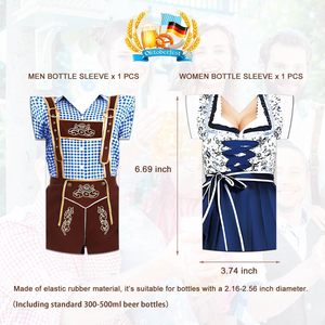 Décorations d'Oktoberfest : Manchons isolants pour bouteilles de bière, fournitures de fête, supports de bouteilles isothermes, housses isolantes pour l'ambiance bavaroise - Product Image 2