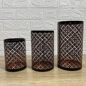 Decorazione Natalizia per la Casa, Portacandele in Metallo Nero, Eleganti Portacandele Traforati per Matrimoni, Oggetti Decorativi per Feste e Casa - Product Image 3