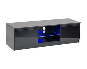 Nero PORTA <span class=keywords><strong>TV</strong></span> Mobile Unità Con Luci A LED per 42 49 <span class=keywords><strong>55</strong></span> 65 <span class=keywords><strong>pollici</strong></span> 4k <span class=keywords><strong>TV</strong></span> 140 centimetri di larghezza soggiorno - Product Image 1