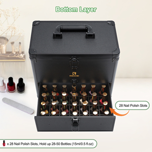 Estuche Organizador <span class=keywords><strong>de</strong></span> Esmaltes <span class=keywords><strong>de</strong></span> <span class=keywords><strong>Uñas</strong></span> con Capacidad <span class=keywords><strong>para</strong></span> 36 Botellas, <span class=keywords><strong>de</strong></span> Aluminio, <span class=keywords><strong>para</strong></span> Manicura, Viaje, con Cierre <span class=keywords><strong>de</strong></span> Cremallera, Asa Suave <span class=keywords><strong>para</strong></span> Colgar y Deslizar - Product Image 5