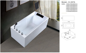 Vasca da Bagno Spa Idromassaggio Freestanding in Acrilico di Lusso, Nuovo Design Moderno Bianco 2025, Vasca Indipendente all'Ingrosso dalla Fabbrica - Product Image 2