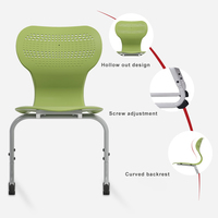 Chaise et table d'école en plastique vertes, bureau moderne pour salle de classe, chaise individuelle robuste et durable, mobilier de formation pour salle de classe