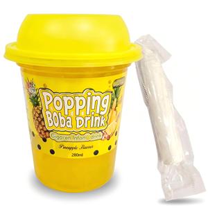 Gobelet de <span class=keywords><strong>jus</strong></span> de boba à l'ananas très demandé, 280 ml, paille incluse |   Boisson gazeuse RTD de supermarché, <span class=keywords><strong>prix</strong></span> d'usine en gros - Product Image 2