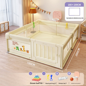 Corralito Plegable para Bebés con Columpio y Tobogán, Área de Juegos Interior y Exterior para Niños Pequeños, Espacio de Actividades Seguro con Tapete - Product Image 6