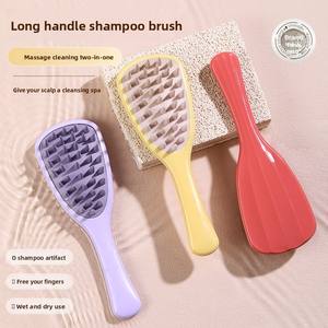 Peigne à coussin d'air en silicone double usage, manche long, pour hommes et femmes, massage du cuir chevelu et des méridiens, peigne pour laver les cheveux, brosses de bain pour cheveux secs et mouillés, usage domestique - Product Image 2