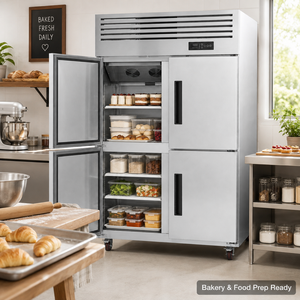 Équipement de cuisine, armoire verticale en acier inoxydable, réfrigérateur ventilé, refroidisseur, congélateur BJF-1.0L4CD, construction en acier inoxydable - Product Image 6