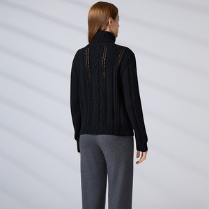 Suéter de Cuello Alto de Lana Personalizado para Mujer, Jersey de Punto de Manga Larga, Elegante, Grueso, con Patrón Sólido, para Invierno - Product Image 6