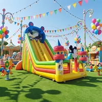 Château gonflable commercial en PVC 0,55 mm pour enfants, idéal pour les jeux de transfert et les locations en extérieur