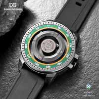 Montre à Quartz Magnétique DANIEL pour Homme, Étanche, Bracelet en Silicone Noir, Boîtier en Cuivre, Aiguilles à Perles