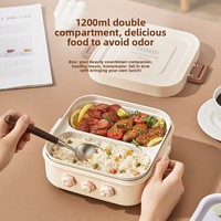 Bestseller, boîte à lunch électrique en acier inoxydable 316, chauffage par prise électrique 120W, boîte thermique à double compartiment de 1200 ml