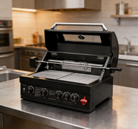 Parrilla de Barbacoa Profesional de Acero Inoxidable de 5 Quemadores para Exteriores, con Combustible LPG/NG, Kit de Asador y Luz LED, Venta al Por Mayor de Fábrica