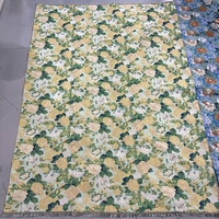 Tissu Jacquard Floral Vert en Polyester et Coton, Poids Moyen 310 g/m², Style Vintage pour Housses de Canapé, Vêtements et Textiles de Maison