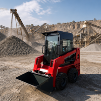 Alat Konstruksi CE Diesel Mini Skid Steer Loader Kabin Terbuka Front Loader Bucket Skid Steer Loader Mesin untuk Pekerjaan di Halaman