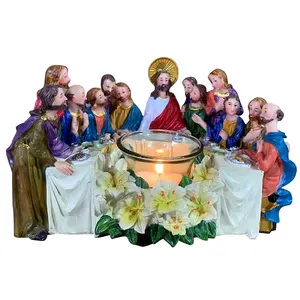 Vela de resina de estilo europeu, vela retrô jesus, artesanato, ornamento, casa, perfumado, decoração