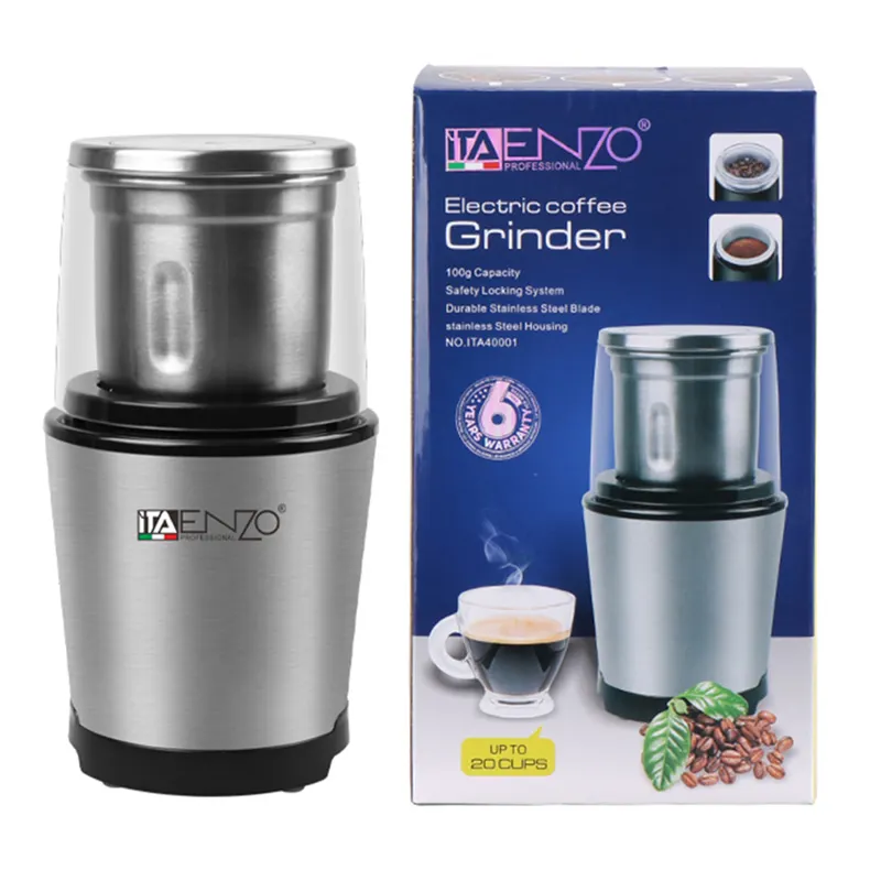 Enzo Goedkope Automatische Spice Noten Molen Mini 4 Blades Koffieboon Grinder Rvs Elektrische Koffiemolen Voor Verkoop