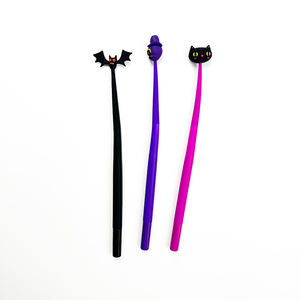 批发万圣节风格笔摇动中性笔南瓜蝙蝠鬼硅胶中性笔创意万圣节礼物学生儿童 - Product Image 3