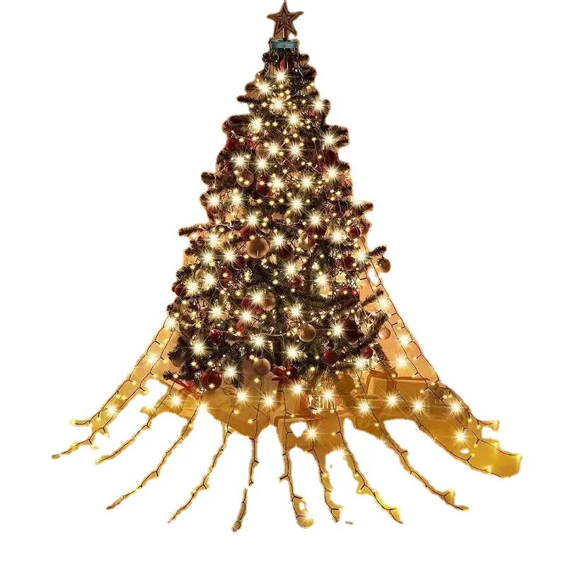 Novos Produtos Com Anular Luzes De Árvore De Natal Luzes Decorativas Corda Top Star Garden Outdoor Tree Lights Natal