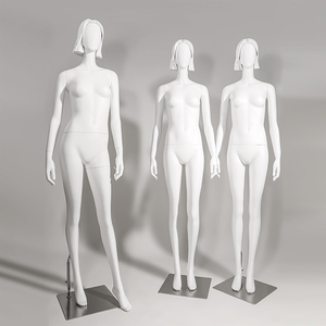 <span class=keywords><strong>Mannequin</strong></span> féminin élégant en fibre de verre avec perruque amovible, torse double usage chauve et ondulé pour vitrine de magasin - Product Image 4