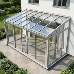 Veranda Moderna in Alluminio e Vetro, Lussuoso Solarium <span class=keywords><strong>da</strong></span> Esterno, <span class=keywords><strong>Giardino</strong></span> d'Inverno con Vetro Laminato Temperato per Villa e <span class=keywords><strong>Giardino</strong></span> - Product Image 1