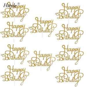 Set Personalizzato di 10 Decorazioni Luccicanti per Torta di <span class=keywords><strong>Compleanno</strong></span>, Topper per Torta di <span class=keywords><strong>Compleanno</strong></span> per Ragazze, Decorazioni per Dessert con Glitter - Product Image 1