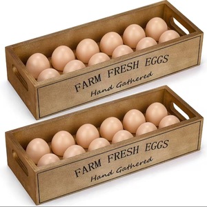 Wooden Egg Storage Box Solid Wood Farm Fresh Eggs Tray Stackable <b>Kitchen</b> Egg Rack Retro Design Freshness Preservation - Product Image 5