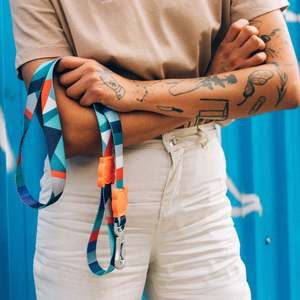 สายจูงสุนัข Ella Leash ลายเรขาคณิตหลากสี ปรับได้ สำหรับสุนัขขนาดเล็กถึงกลาง - Product Image 3