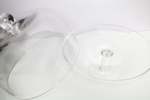 Alzata per torta in cristallo trasparente senza piombo alzata per torta in vetro trasparente soffiato a mano con cupola in cristallo - Product Image 4