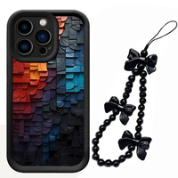 Coque de téléphone portable en TPU avec motif dégradé color block et bracelet, style lentille, pour iPhone 12 13 14 15 16 17 18 Pro Max