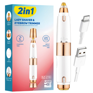 BZ-216B Épilateur électrique 2-en-1 pour femmes, tondeuse visage et corps rechargeable USB, rasoir bikini, utilisation en camping-car et en voiture, étanche IPX5 - Product Image 3