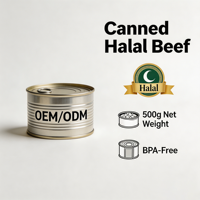 BRC ISO Zertifiziertes Halal Dosenfleisch Corned Beef Gesundheitsnahrung 45% Feuchtigkeit Instant-Eintopf 500g Kühllagerung 24-60 Tage