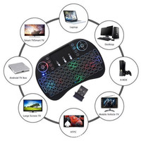Miniteclado inalámbrico i8 retroiluminado, 3 colores, 2,4 ghz, inglés, ruso, Air Mouse con Touchpad, Control remoto, Android, decodificador