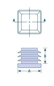 Bouchons d'extrémité de cube pour tuyaux en acier <span class=keywords><strong>40X40</strong></span> etc <span class=keywords><strong>bouchon</strong></span> d'extrémité en <span class=keywords><strong>plastique</strong></span> carré pour raccords de tuyaux en acier embouts - Product Image 2