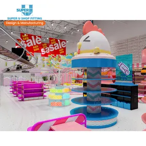 Customized Snack Shop Design Candy Store Interior Design Giant Candy Display Props Candy Display Rack