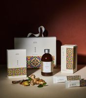 Thé aux herbes traditionnel au gingembre Damccot K-Food Premium avec sucre brun et cannelle, réfrigéré, bouteille en verre de 400g