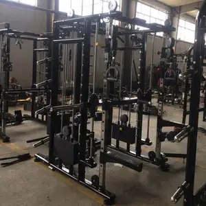 Equipo de gimnasio multifuncional para fitnessASJ-A089, máquina de entrenamiento y Smith, sentadillas profundas y cable cruzado, superventas de 2021