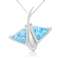 Pendentif Raie en Argent Sterling 925, Bijou Animal Marin, Coquille d'Ormeau, Collier Pendentif Raie Manta