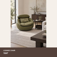 Fauteuil lounge rond moderne rembourré, fauteuil d'appoint individuel pour salon, hall d'hôtel