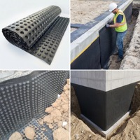 Étanchéité souterraine avec feuille de drainage ondulée, drainage multicouche composite pour les infrastructures