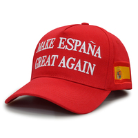 Gorras Rojas Al Por Mayor "Make España Great Again" Personalizadas Para Elección Presidencial De España Con Logotipo Bordado Y Bandera De España