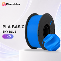 Filament d'impression PLA bleu 1,75 mm, enroulement propre, 1 kg, BlazeNex, surface lisse, prototypage quotidien pour la fabrication de modèles FDM