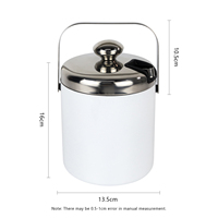 Seau à glace en acier inoxydable miniature pour sublimation, seau à champagne portable à double paroi, seau à boissons blanc avec couvercle et pinces