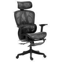 Chaise de bureau ergonomique en maille à dossier haut, siège de bureau informatique avec soutien lombaire adaptatif, appui-tête réglable 4D, repose-pieds rétractable